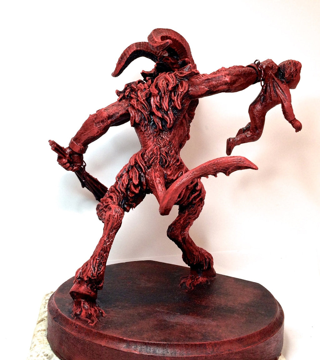 Krampus III Hand-Painted Resin Figurine — Red Finish