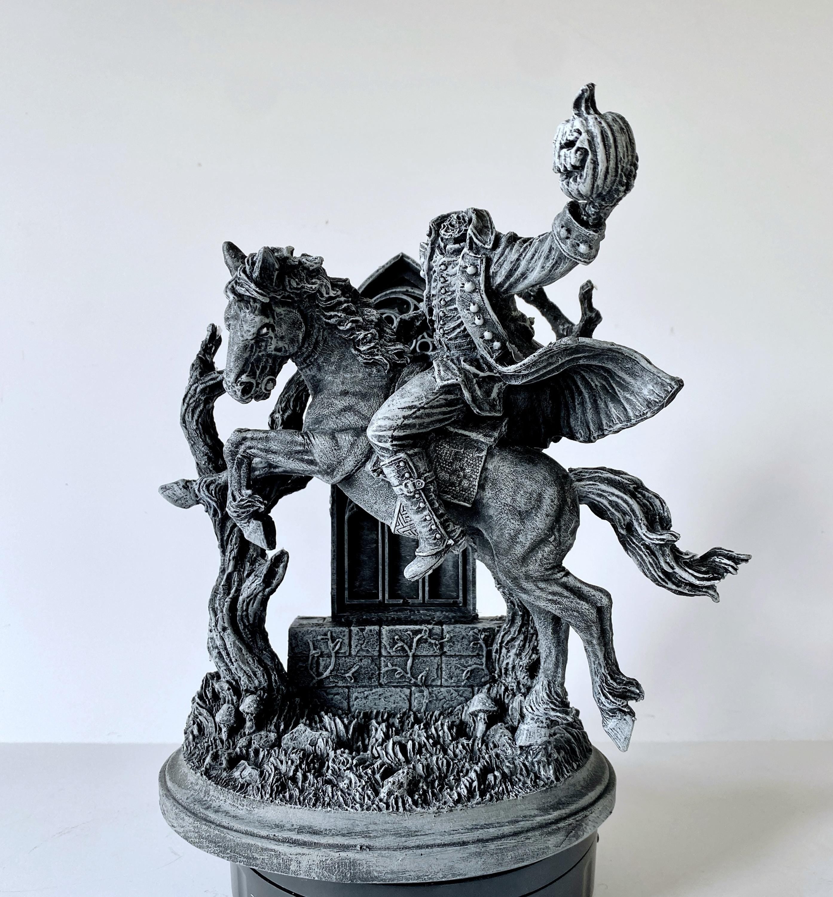Headless Horseman Riding Hand-Painted Resin Figurine