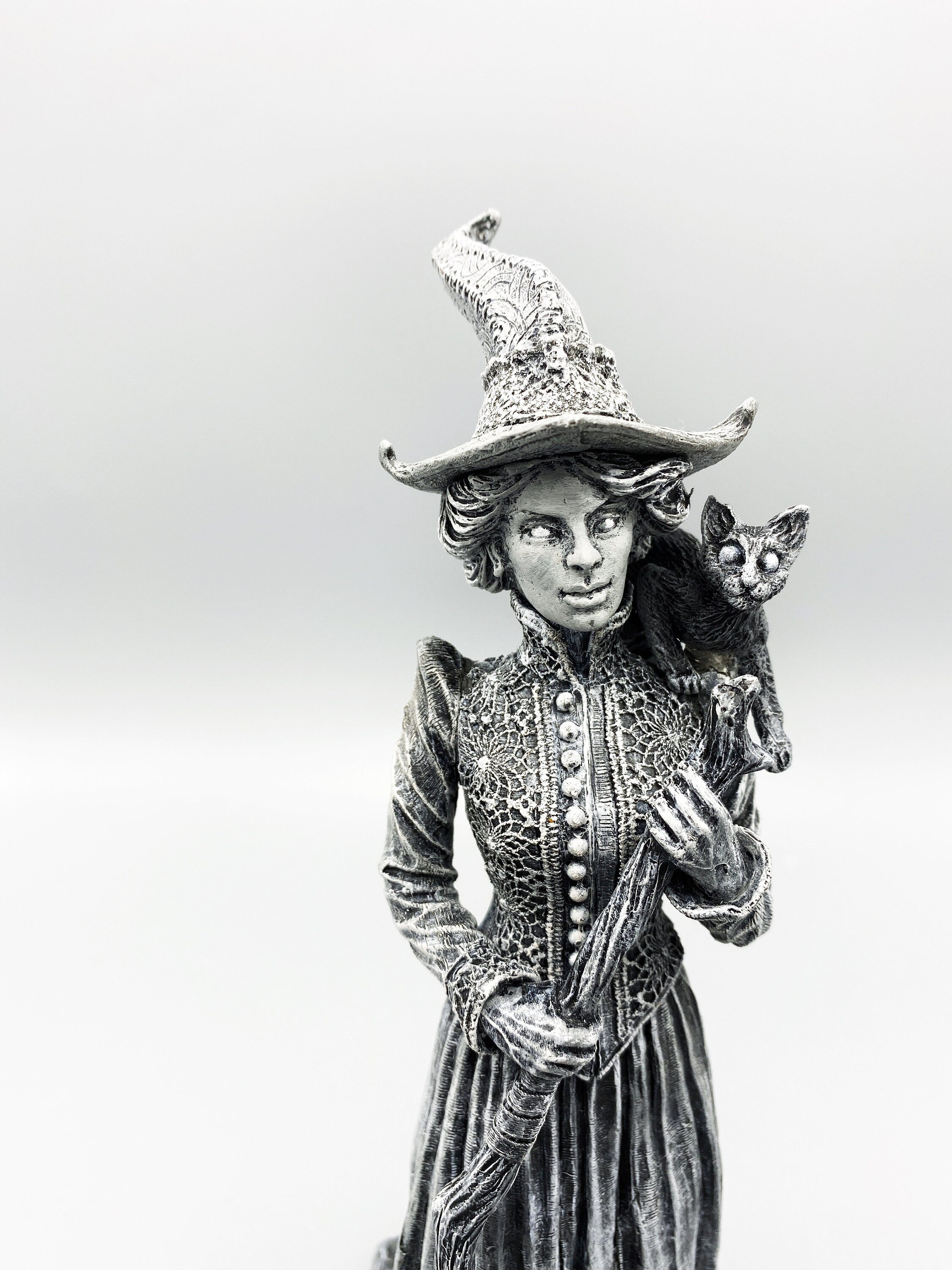 Victorian Witch Hand-Painted Resin Figurine