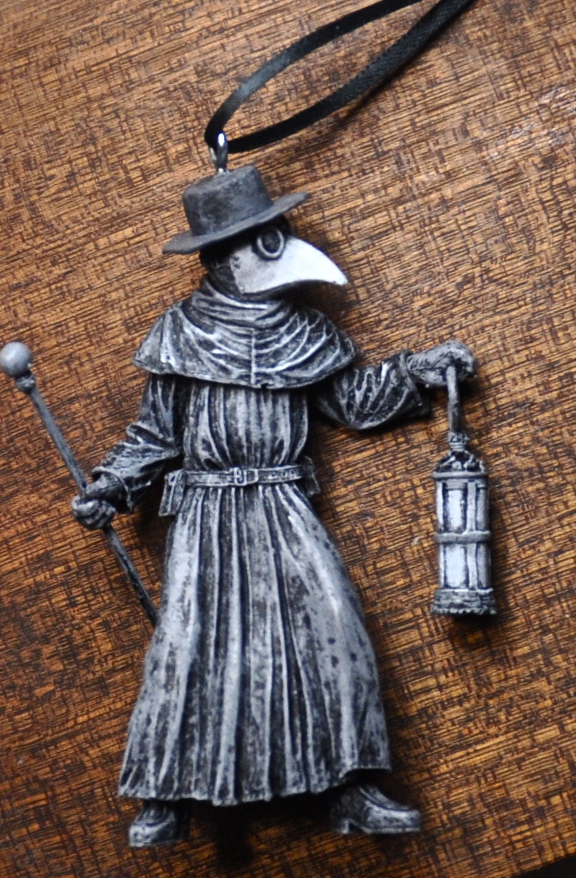 Plague Doctor Hand-Painted Resin Ornament