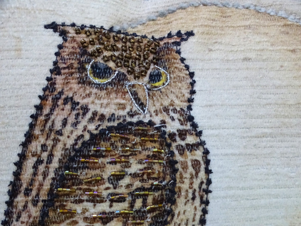 Halloween Owl Embroidered Throw Pillow — 20" x 20"