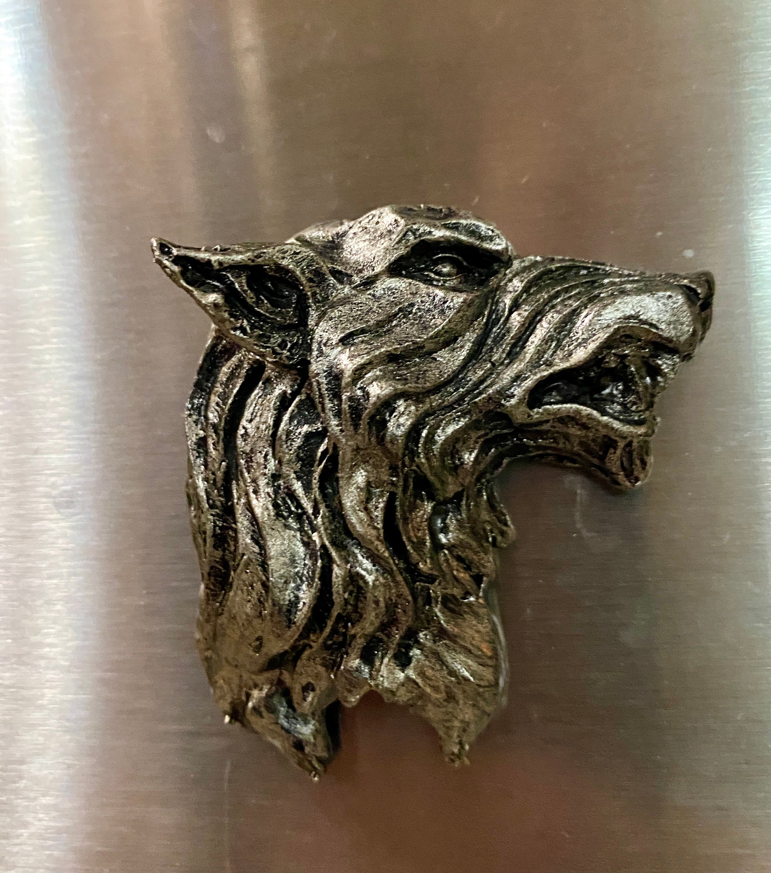 Wolf's Head Hand-Painted Resin Magnet