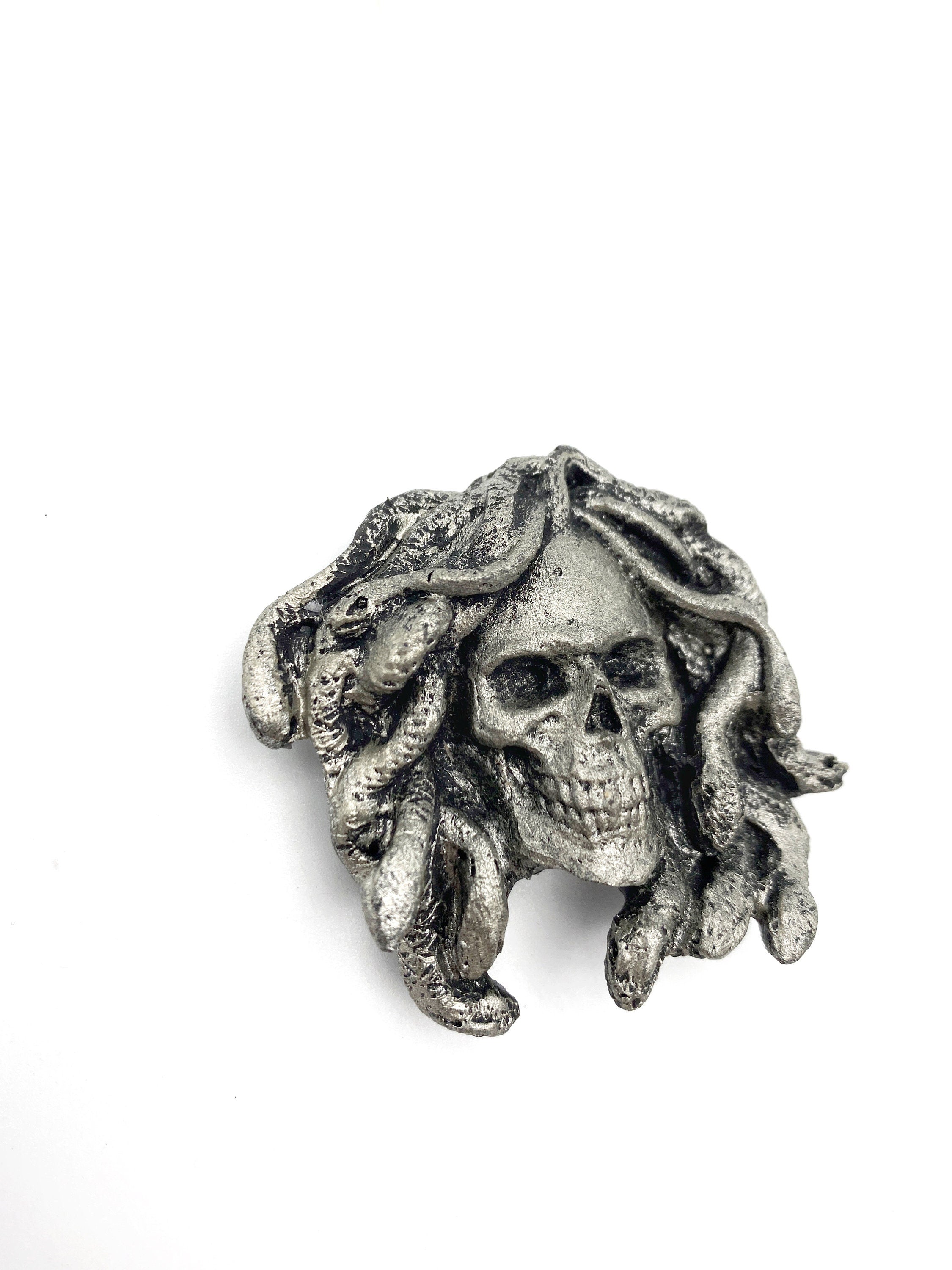 Medusa Skull Hand-Painted Resin Magnet