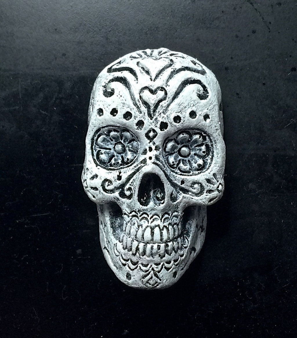 Day of the Dead Skull Hand-Painted Resin Magnet