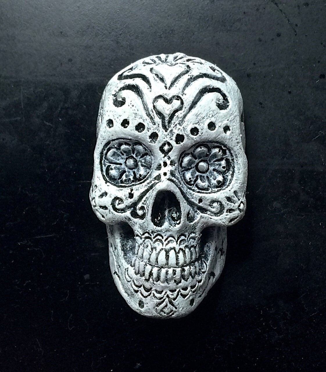 Day of the Dead Skull Hand-Painted Resin Magnet