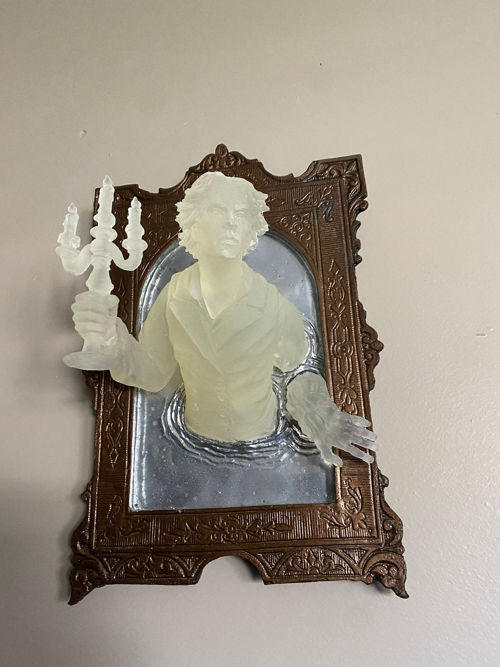 Gentleman Ghost in the Mirror Wall Plaque — Large Glow in the Dark
