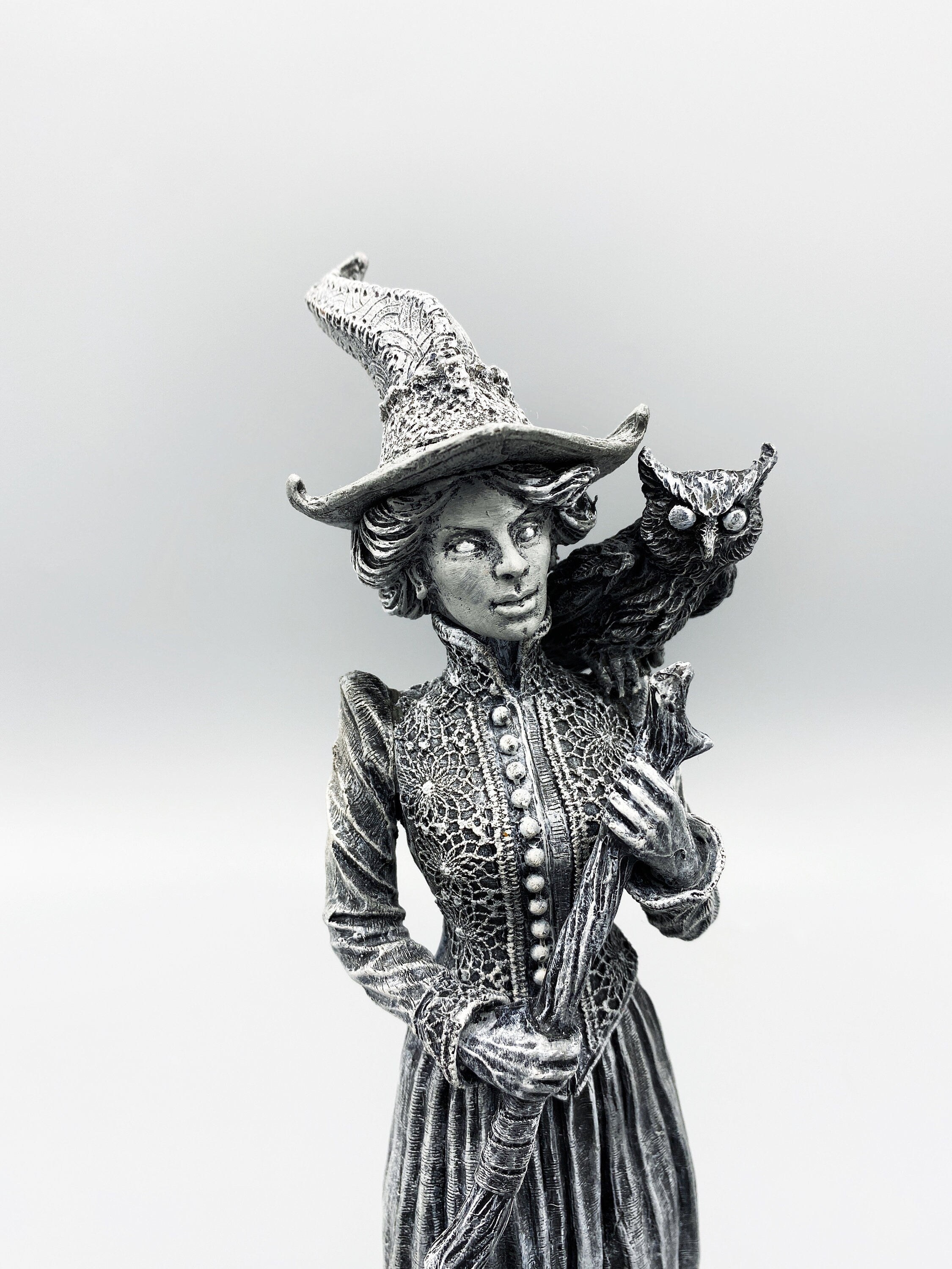 Victorian Witch Hand-Painted Resin Figurine