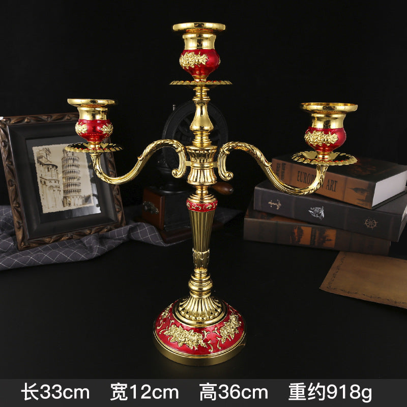 Vintage European Multi-Arm Metal Candle Holder — 3 & 5-Head Styles
