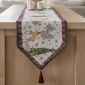 Winter Forest Reindeer Tapestry Table Runner