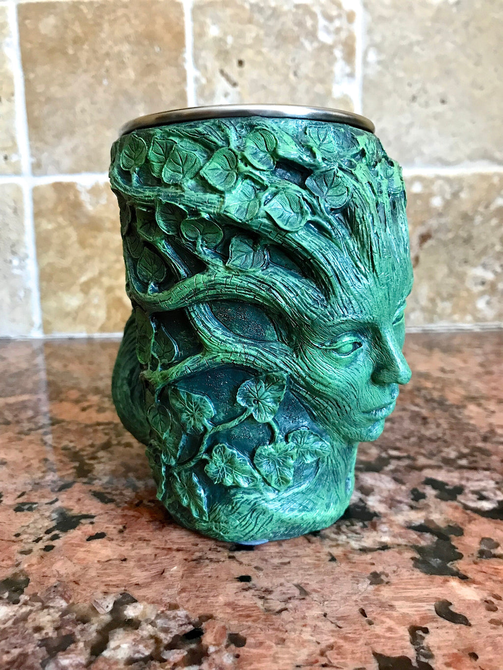 Dryad Art Mug — Green Hand-Sculpted Resin