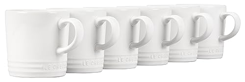 Le Creuset Stoneware London Mugs, 12 oz., Set of 6 – White