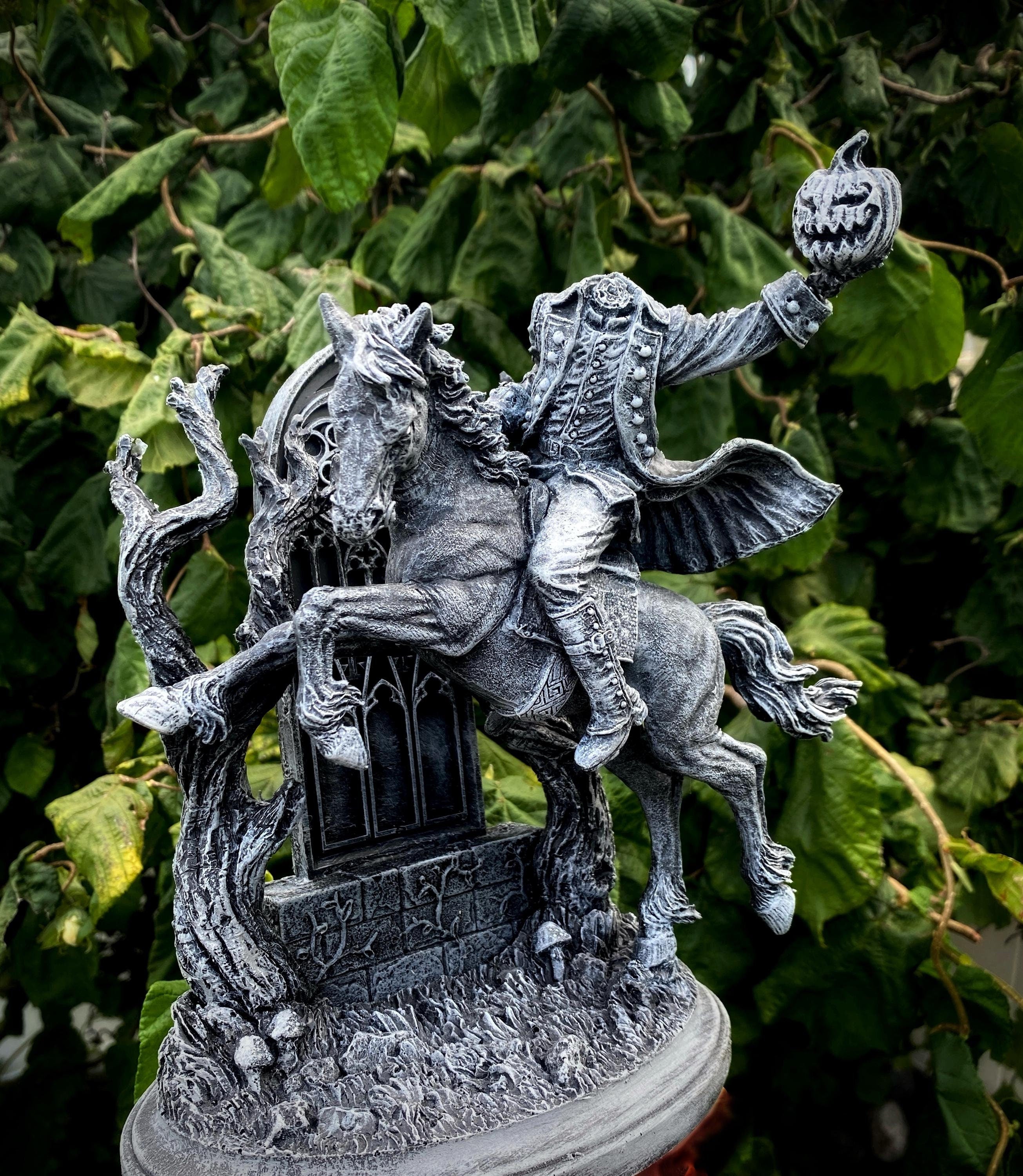 Headless Horseman Riding Hand-Painted Resin Figurine