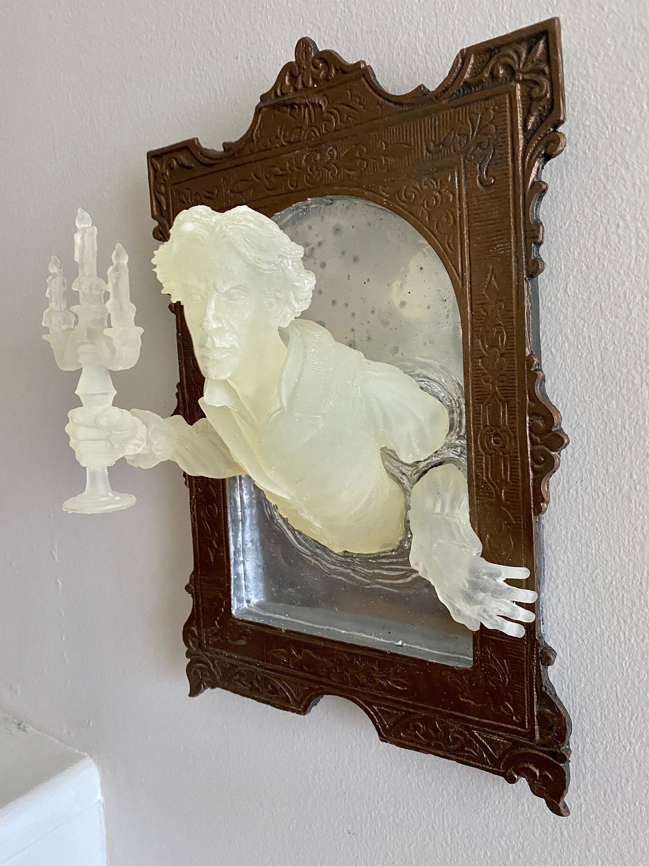 Gentleman Ghost in the Mirror Wall Plaque — Large Glow in the Dark