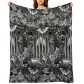 Throw Blanket -Dark Gothic Vampires Crypt Graves Bats Skulls Pattern