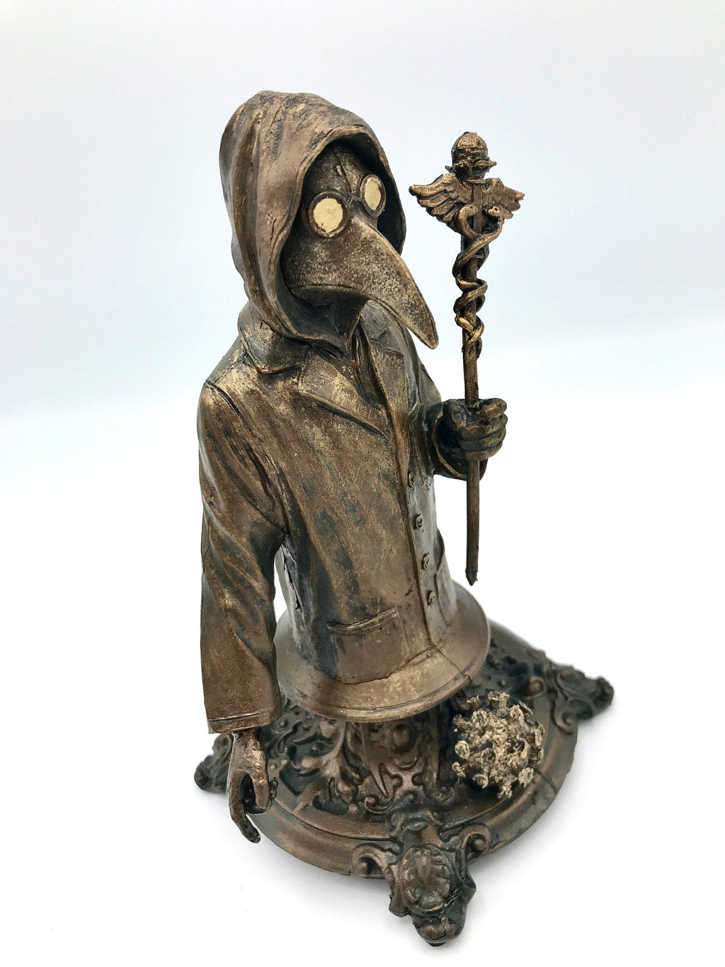 Healthcare Worker Bust — Plague Doctor Variant, Bronze Finish