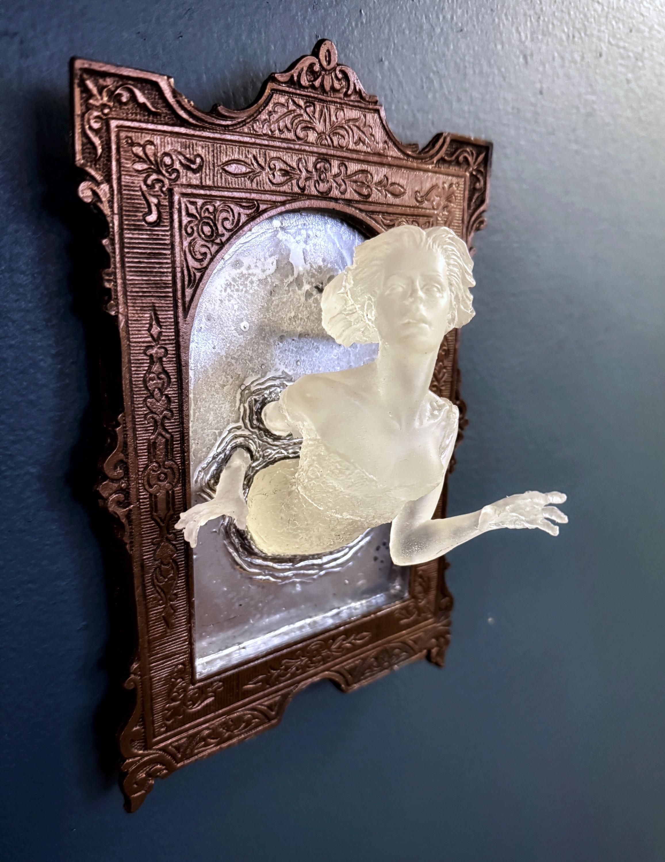 Ghost in the Mirror Wall Plaque — Glow in the Dark Victorian Gothic Wall Art