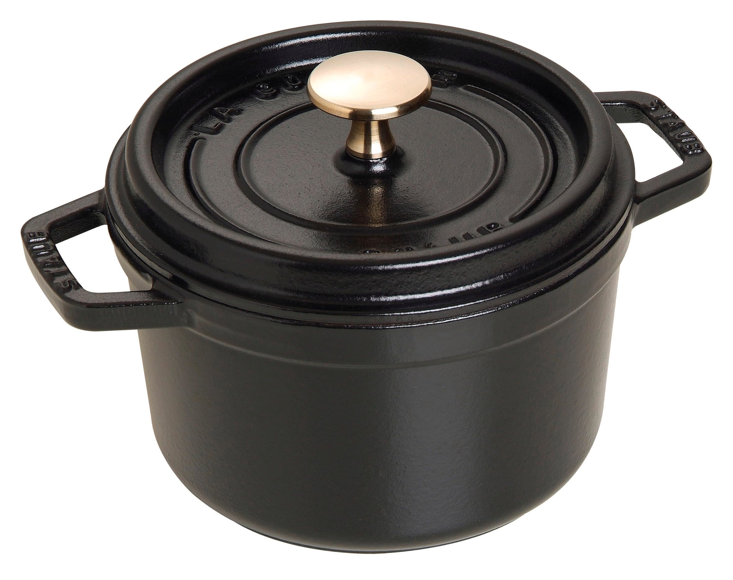 Staub La Cocotte Enameled Round Cocotte, 6.3" – Black
