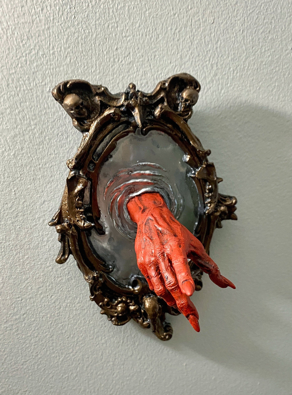 Spectral Hand Wall Plaque — Blood Red