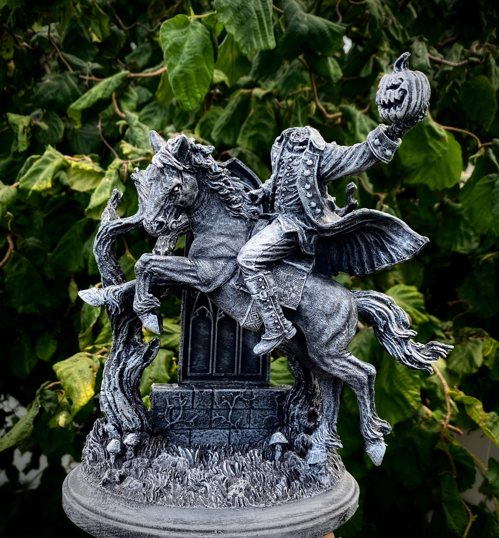 Headless Horseman Riding Hand-Painted Resin Figurine