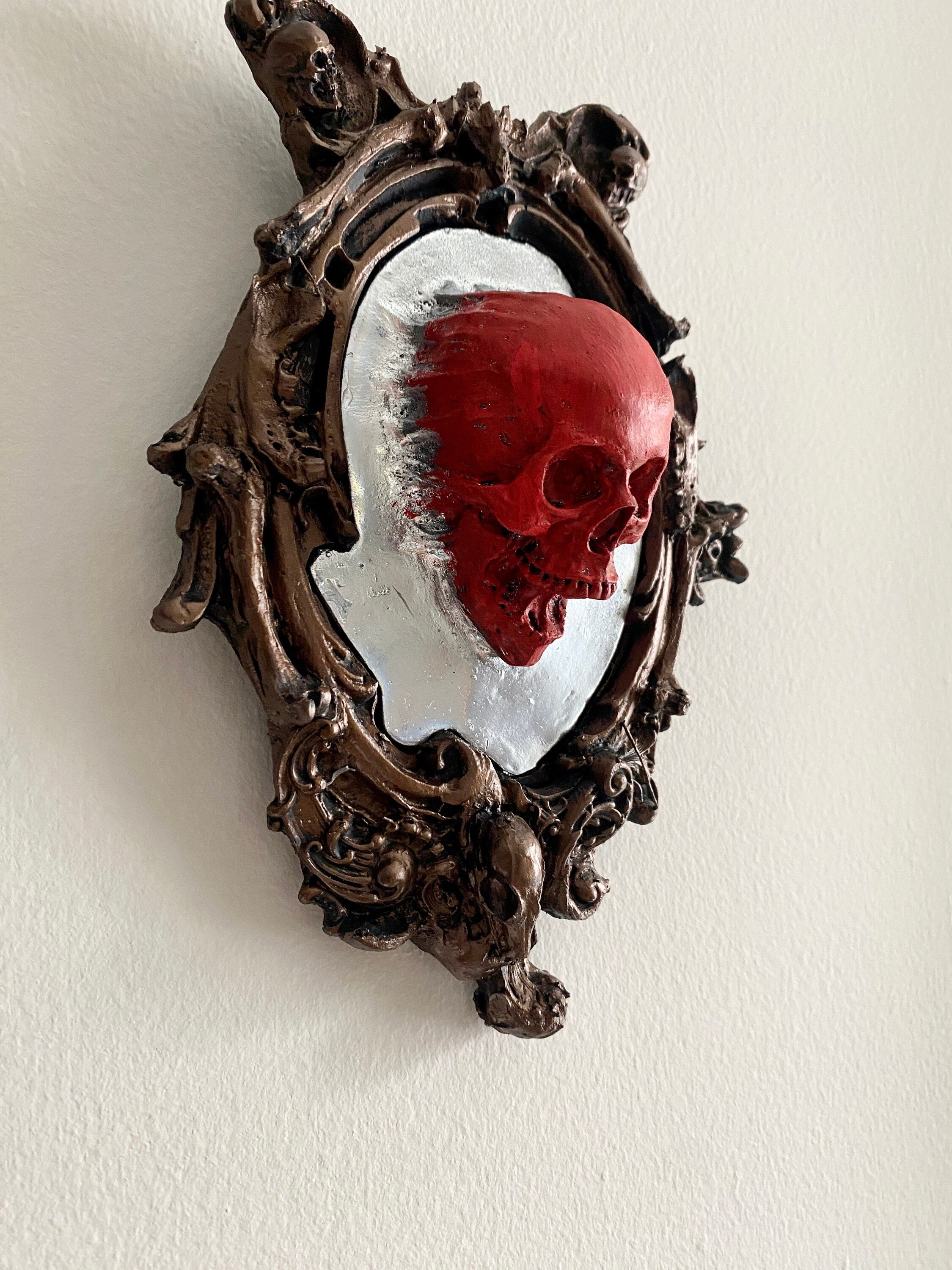 Spectral Skull Wall Plaque — Blood Red