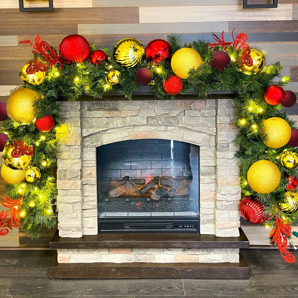 Yuletide Garland with Warm White Lights