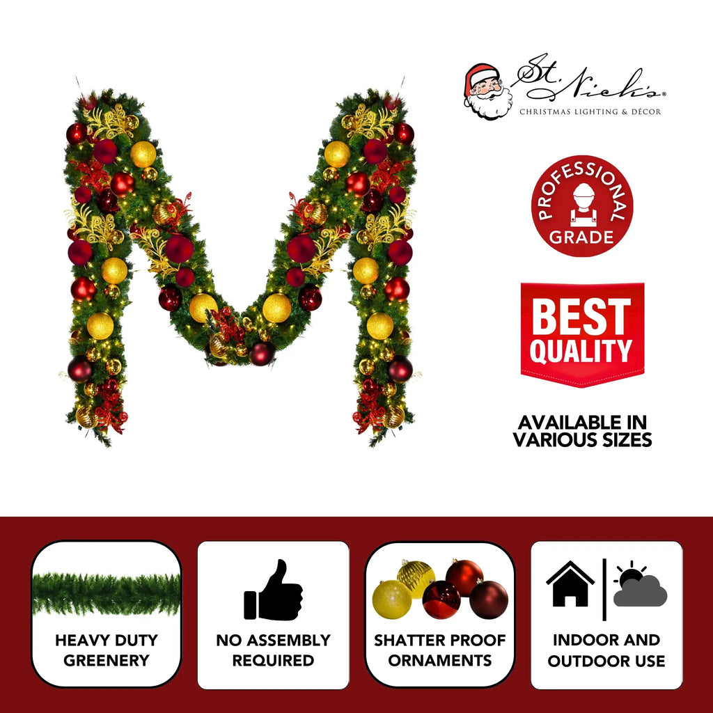 Yuletide Garland with Warm White Lights