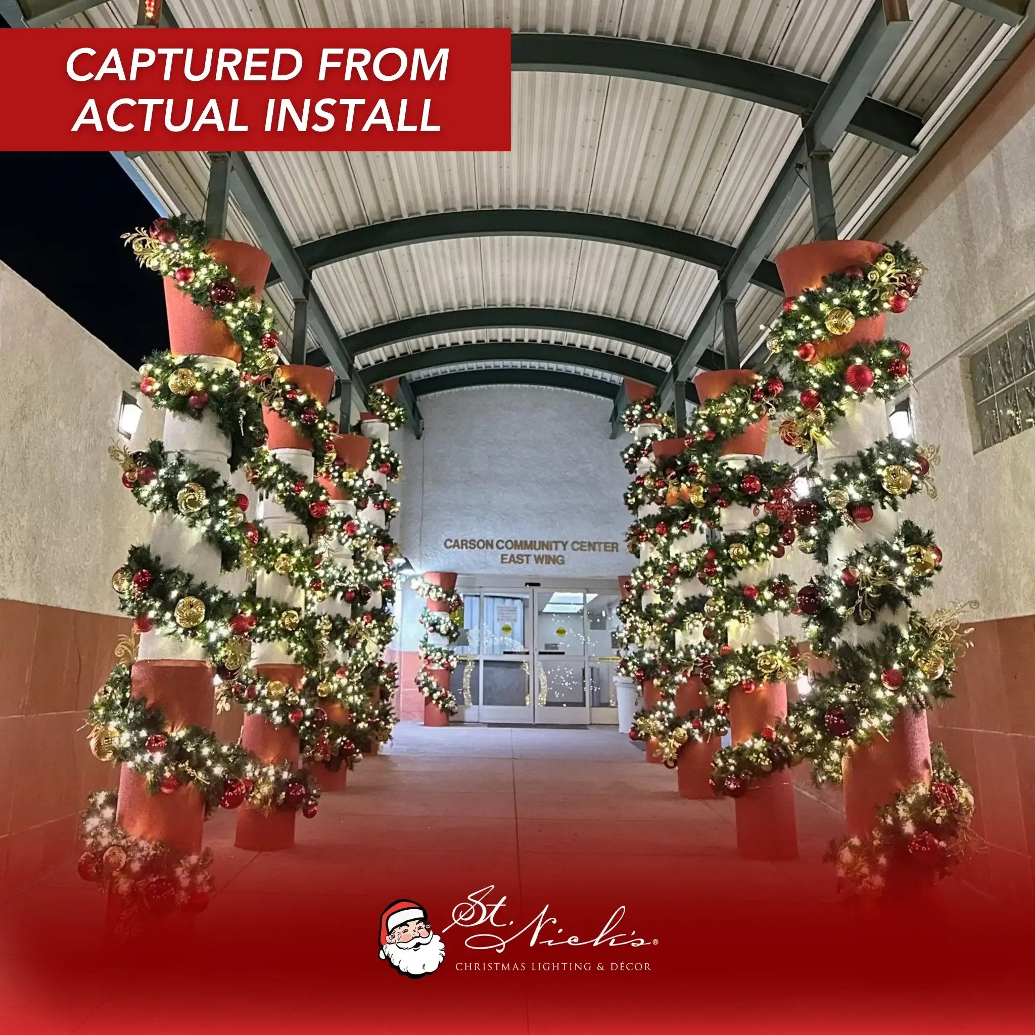 Yuletide Garland with Warm White Lights