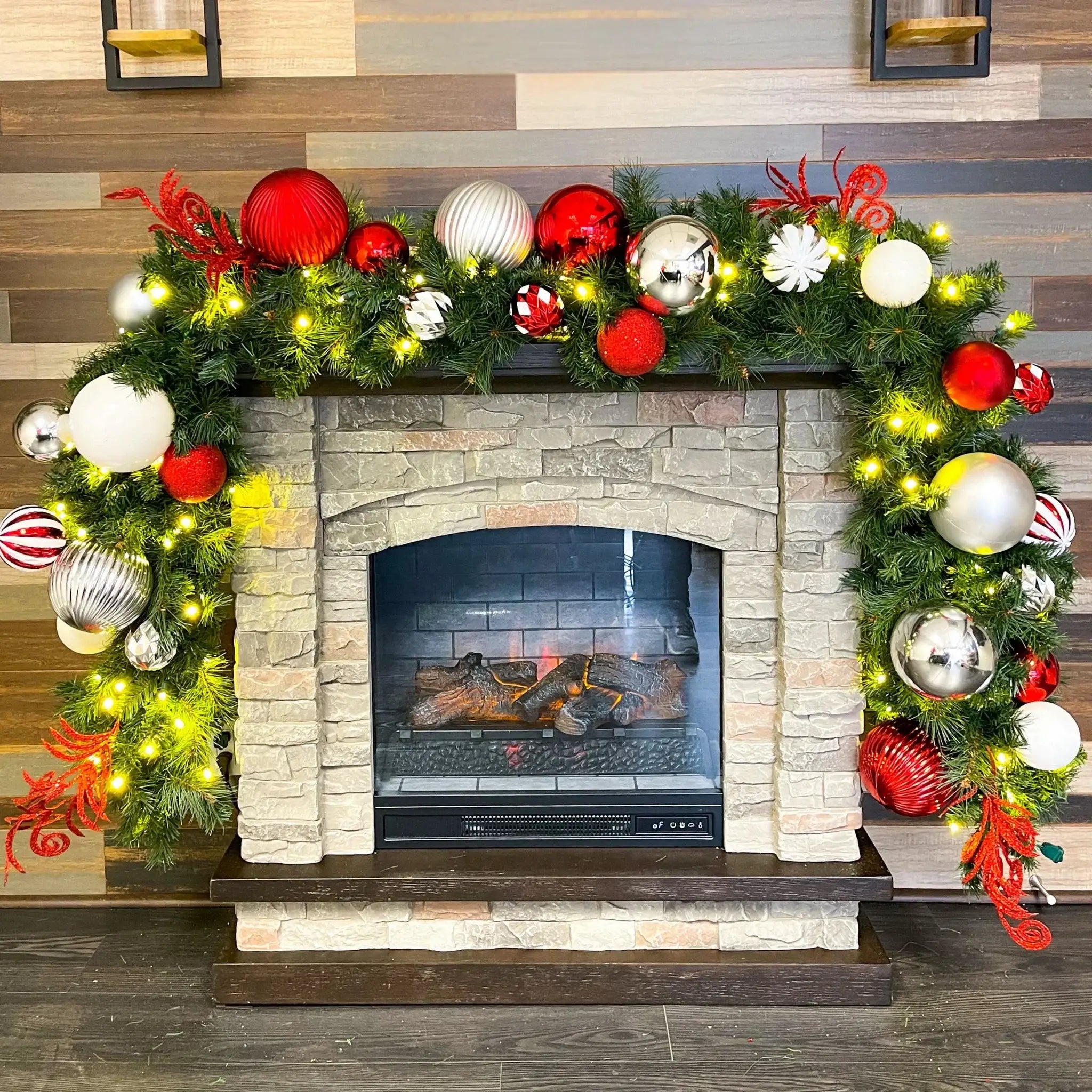 Yuletide Garland with Warm White Lights