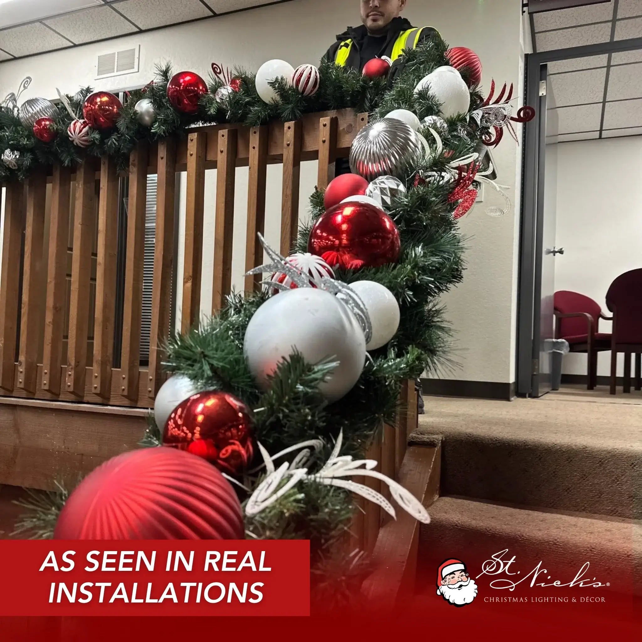 Yuletide Garland with Warm White Lights