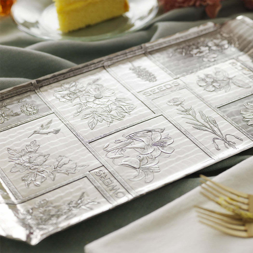 Luncheon Hostess Tray with Botanical Design