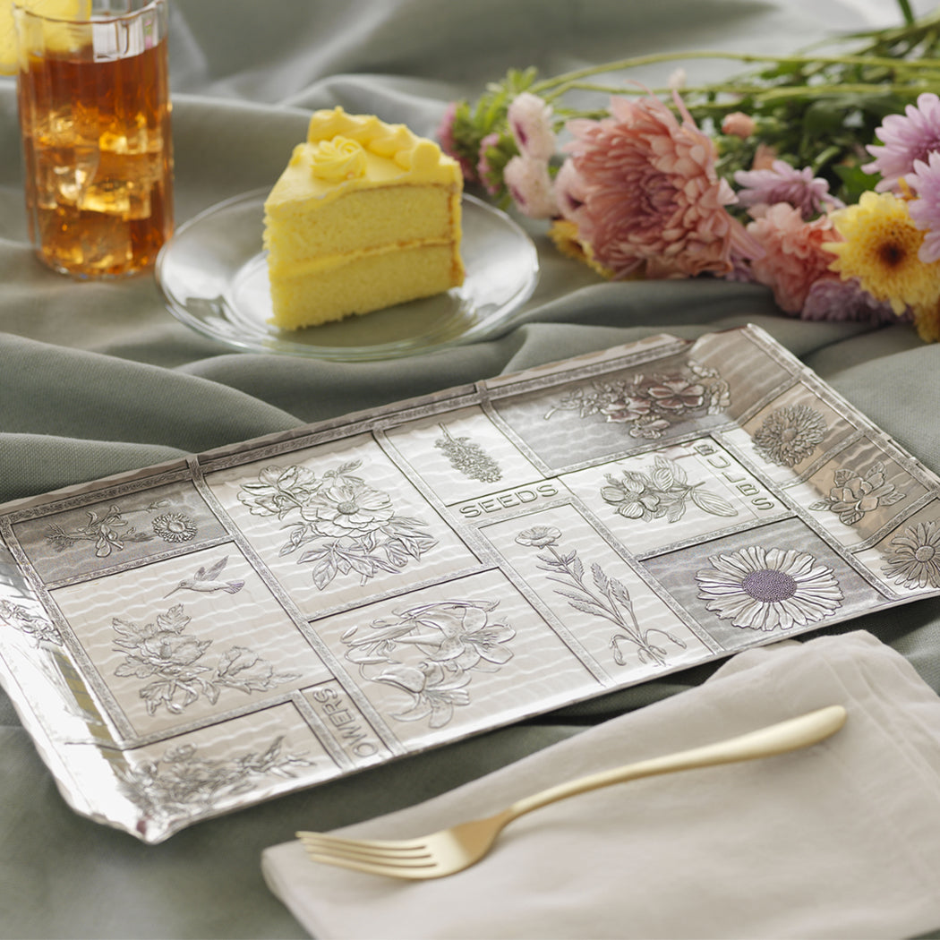 Luncheon Hostess Tray with Botanical Design
