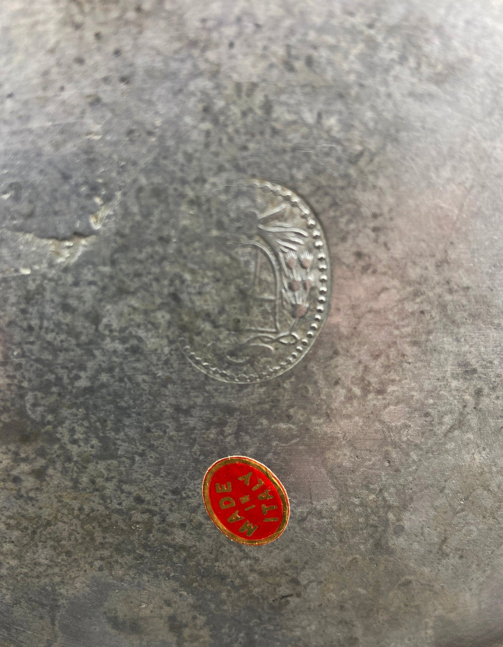 Antique Italian Pewter Box with Hinged Lid. Large Pewter Bowl Made in Italy. Trinket or Jewelry Box.
