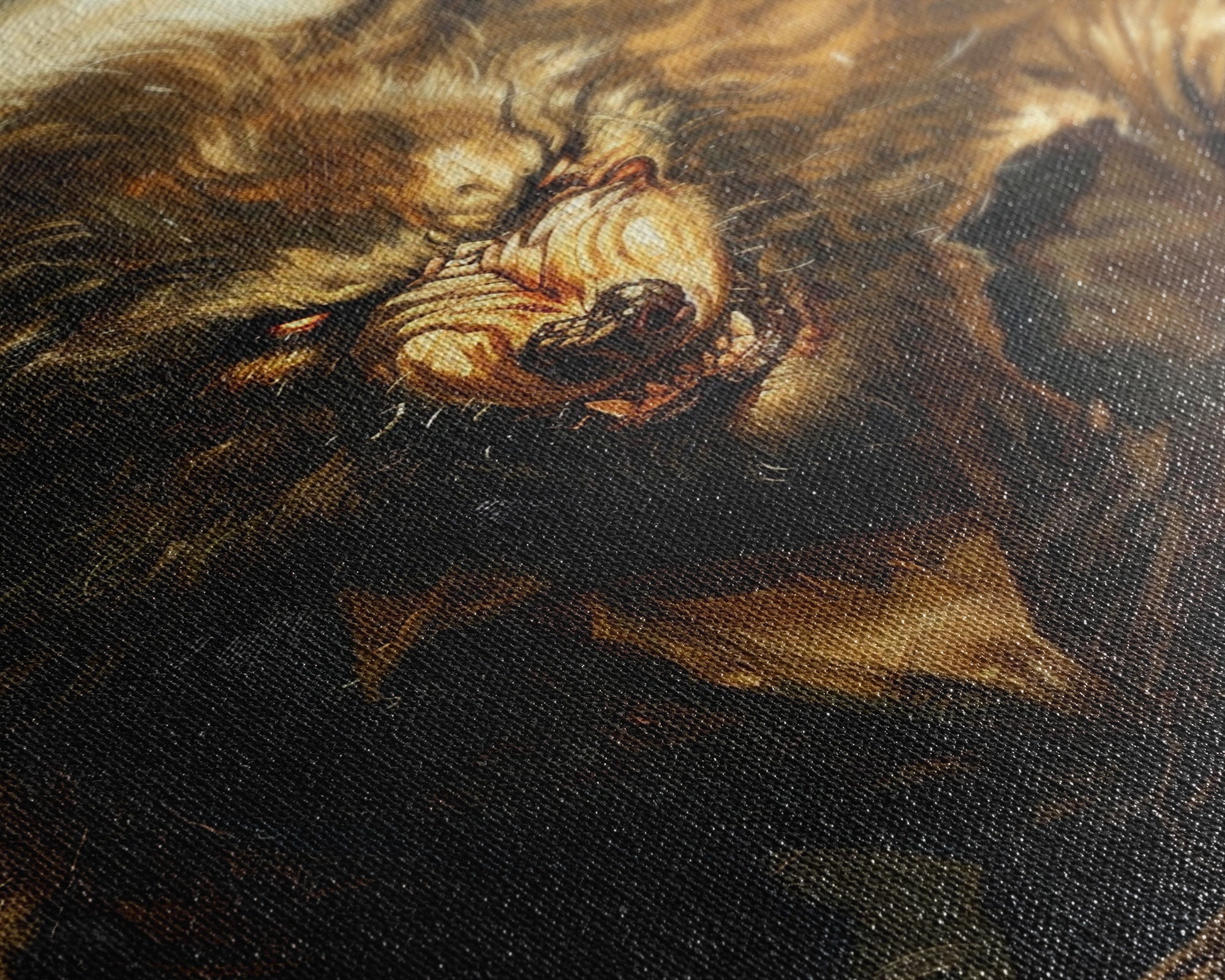 Werewolf Under Full Moon — Framed Halloween Canvas Print