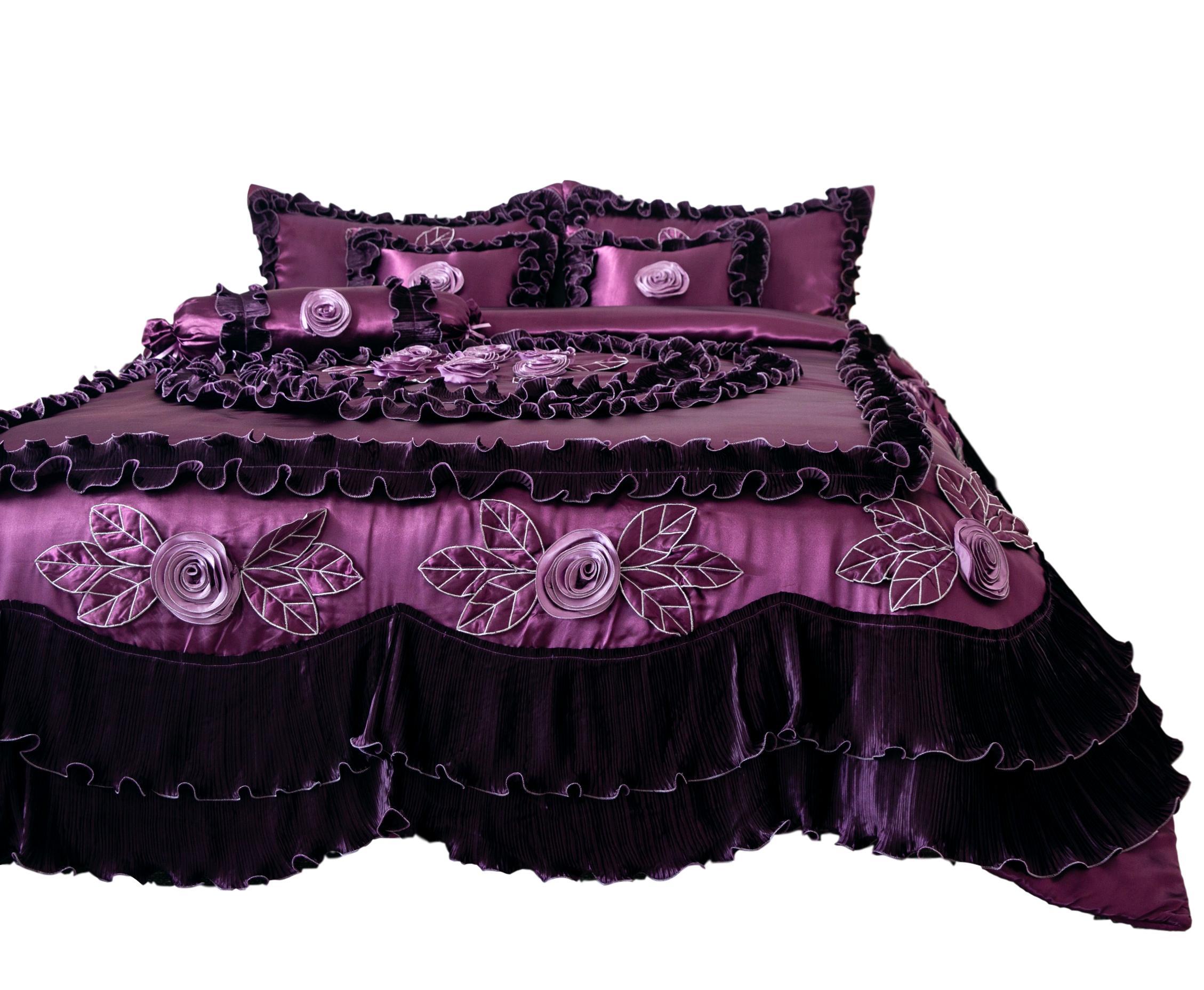 Dark Purple Midnight Bloom Comforter