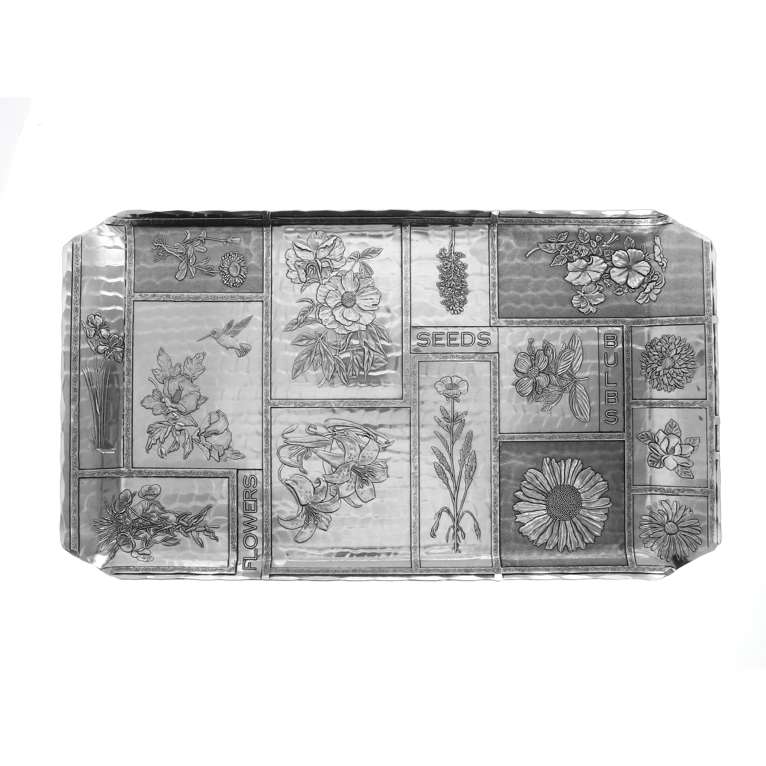 Luncheon Hostess Tray with Botanical Design