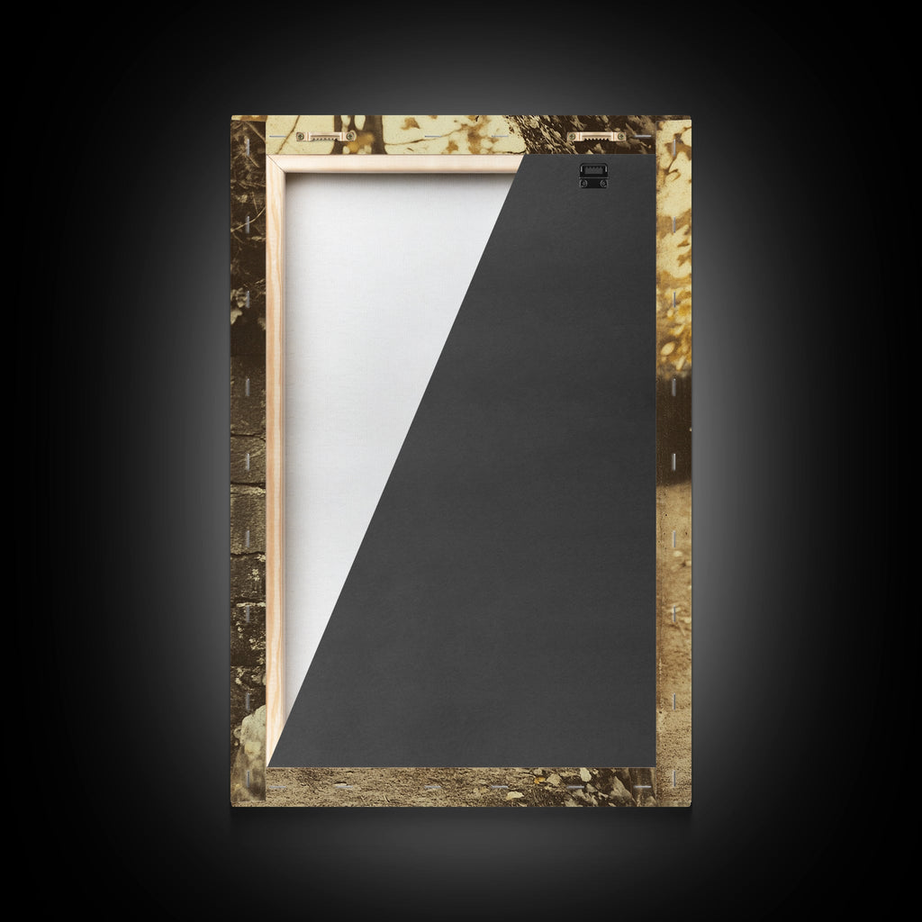 Sad Witch in Autumn Framed Canvas Print