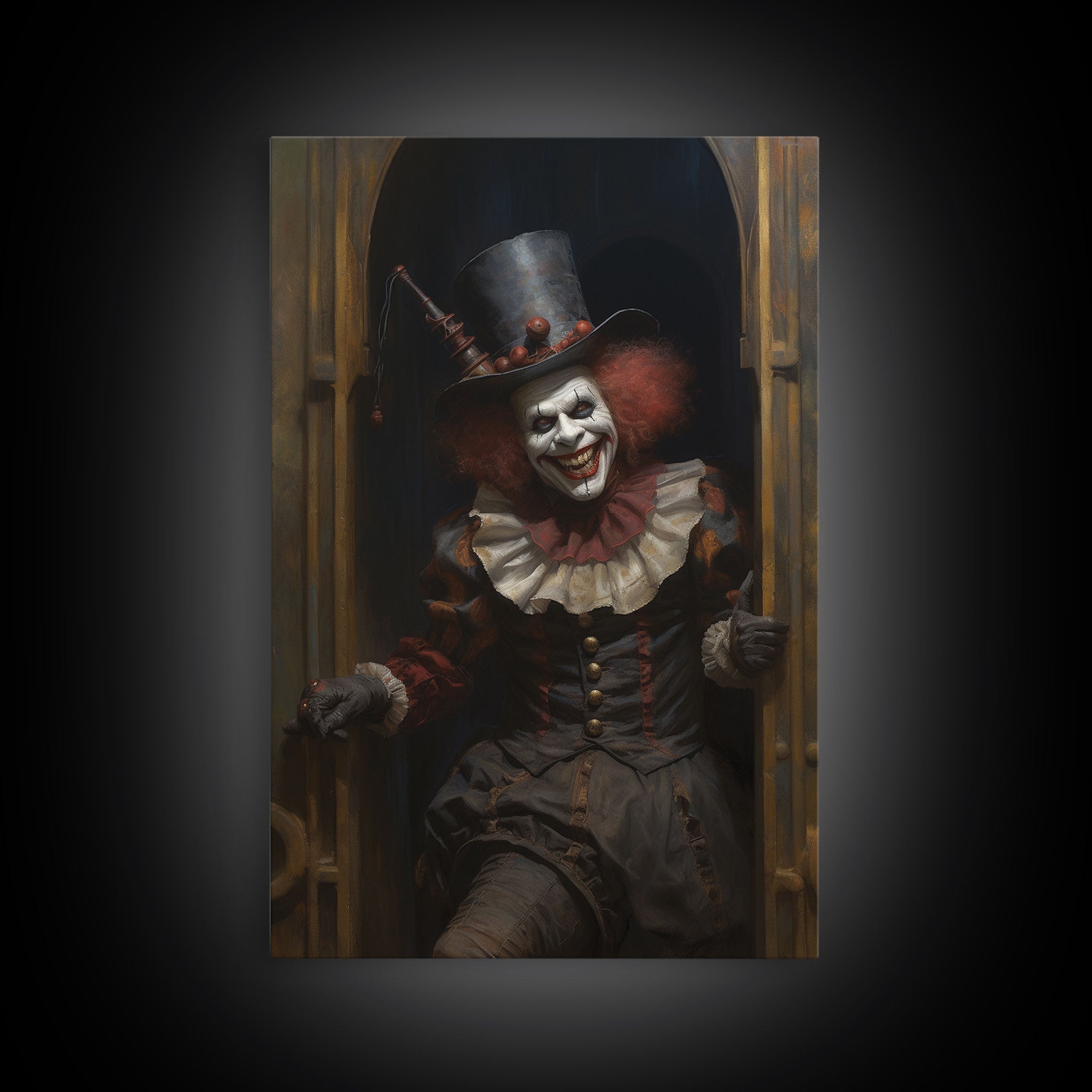 Victorian Clown Framed Canvas Print