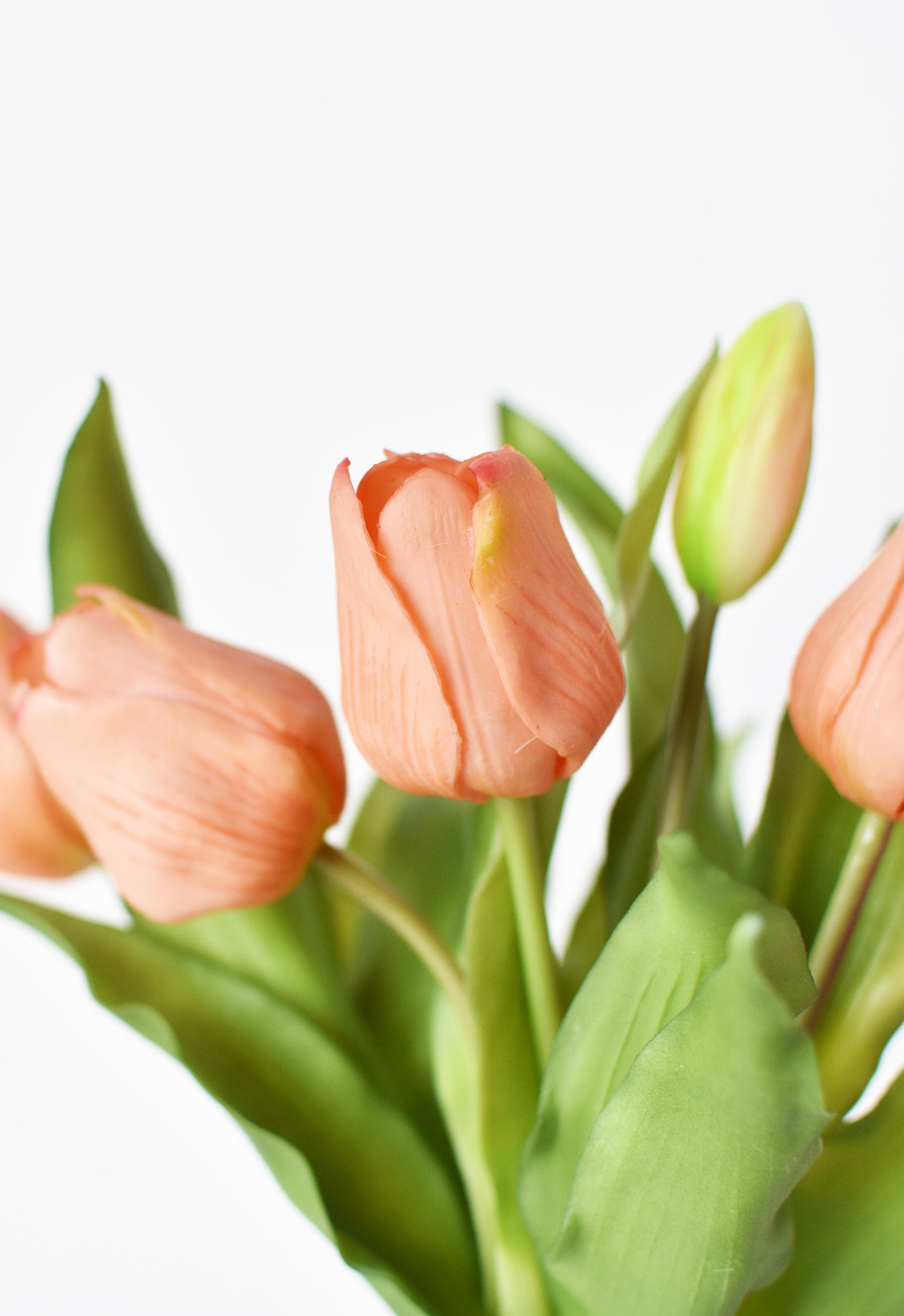 11.75" Faux Real Touch Orange Sorbet Tulip Stem Bundle