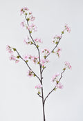 36" Faux Quince Blossom Pink Stem Flowering Branch