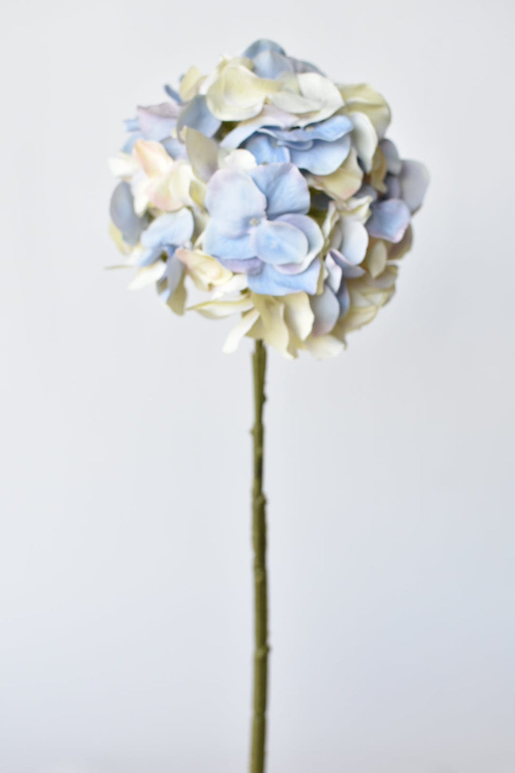 21" Faux Cream Lavender Light Blue Hydrangea Stem