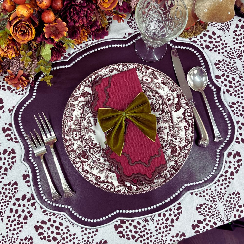 Olive: Velvet Bow Napkin Ties - (Set of 4)