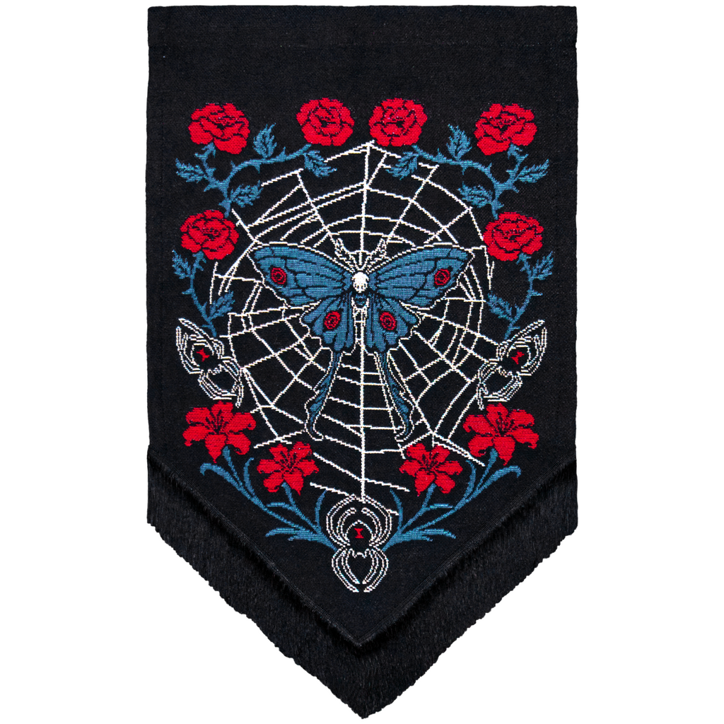Entangled — Gothic Moth & Spider Web Wall Hanging