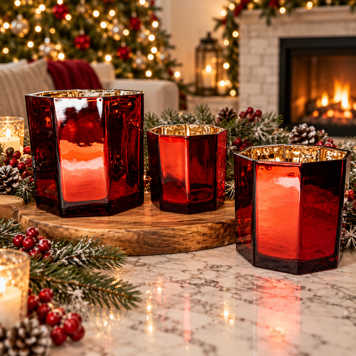 Red Candle Vase