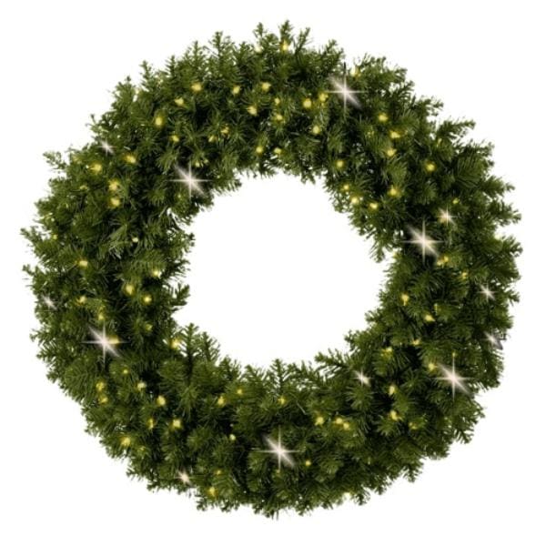 Yuletide Wreath with Warm White Lights