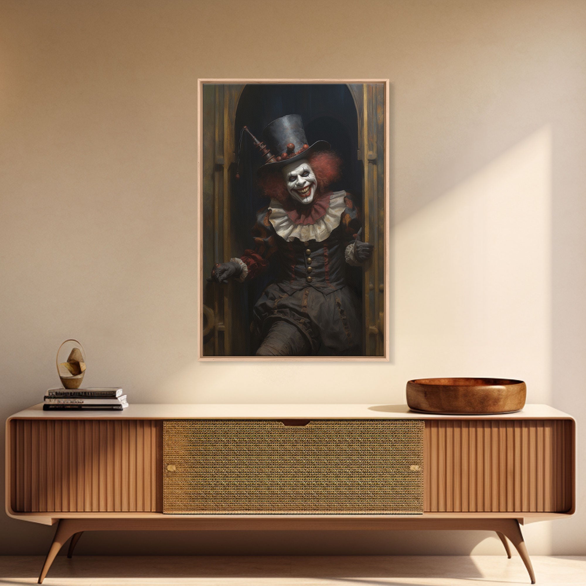 Victorian Clown Framed Canvas Print