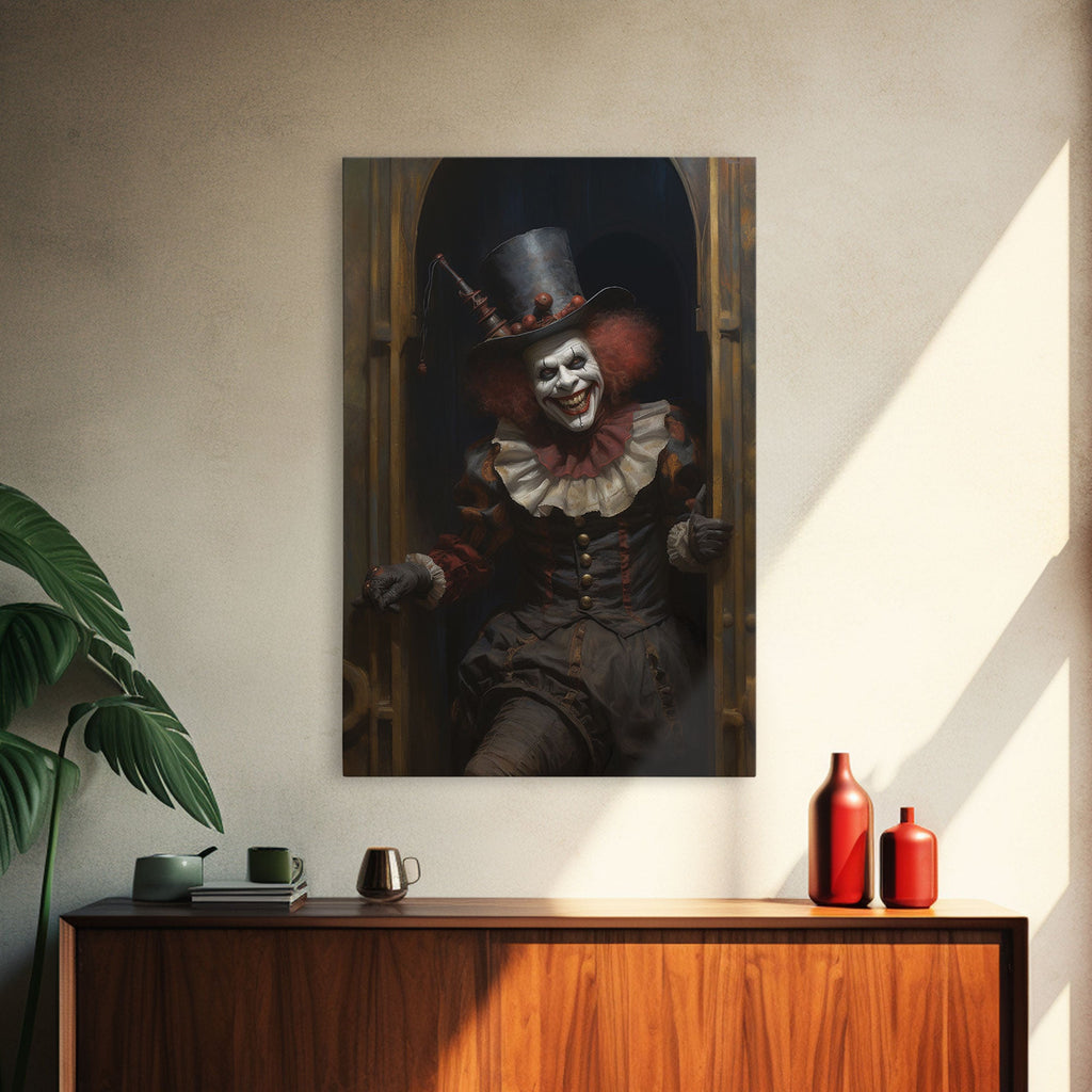Victorian Clown Framed Canvas Print