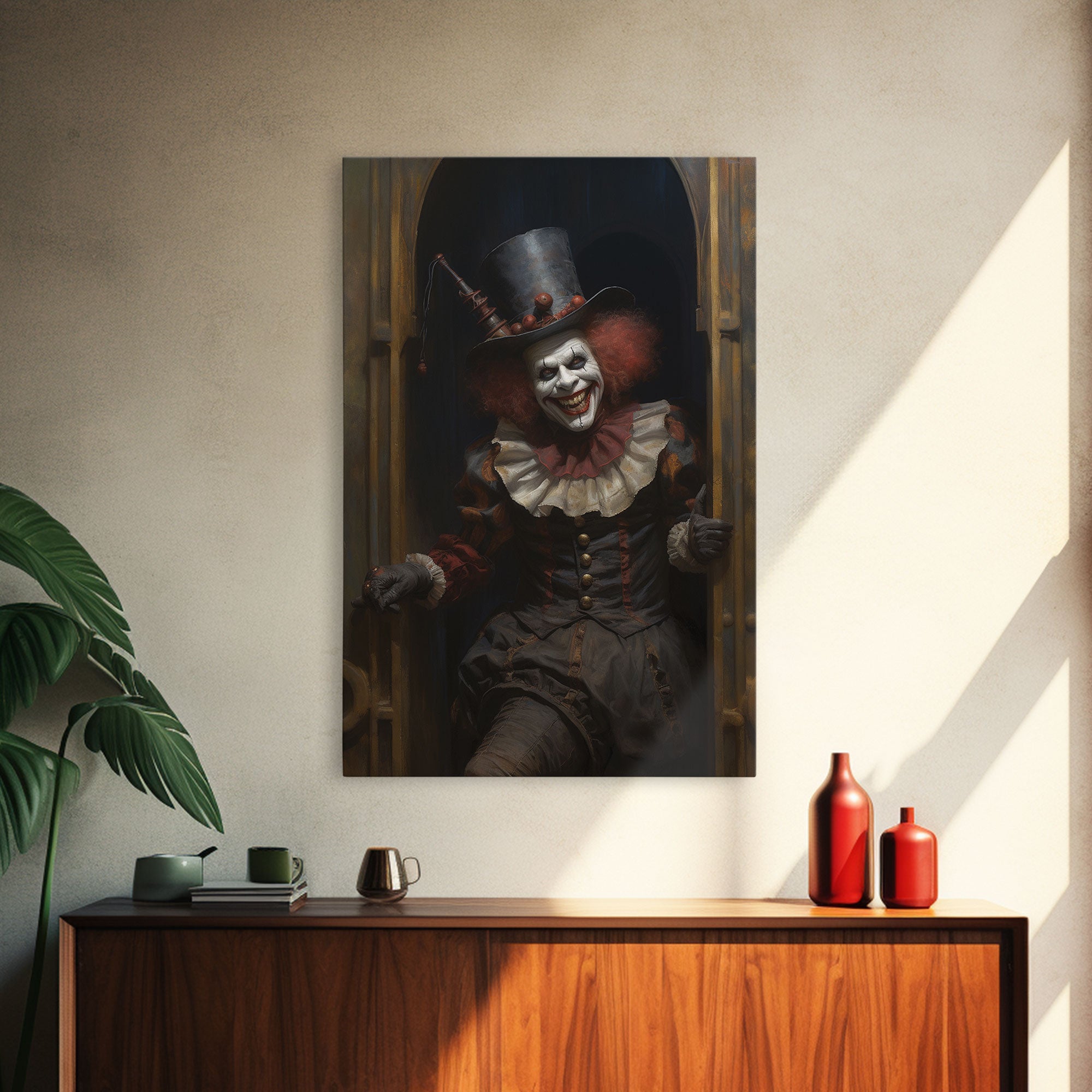 Victorian Clown Framed Canvas Print