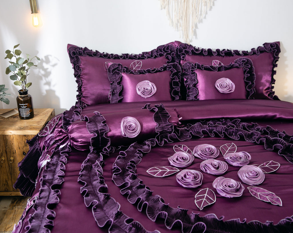 Dark Purple Midnight Bloom Comforter