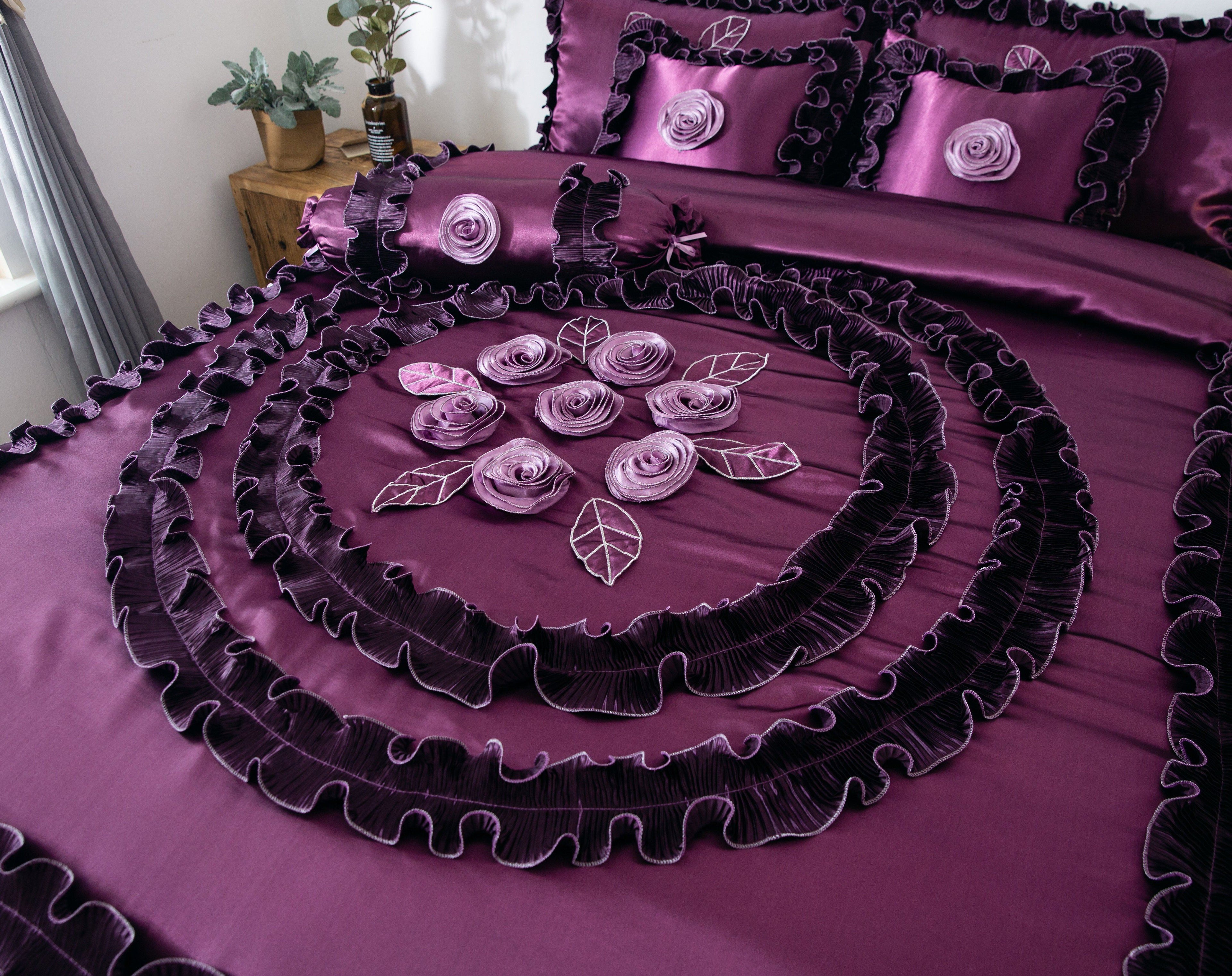 Dark Purple Midnight Bloom Comforter