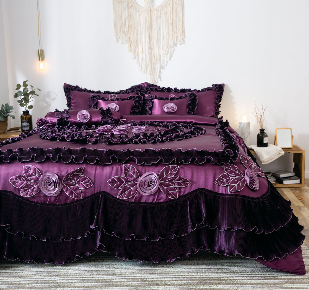 Dark Purple Midnight Bloom Comforter